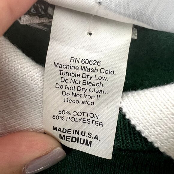 Vintage Morning Sun Womens Medium Green Winter Snow Birds Collard Sweatshirt - Picture 5 of 12